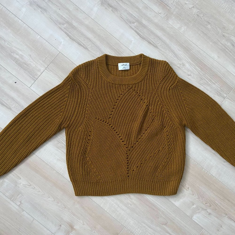 ARITZIA WILFRED Serment sweater 100% wool long sleeves Mustard